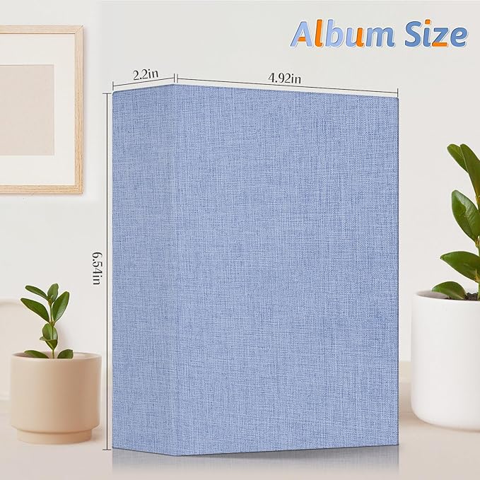 Popotop Photo Album 4x6 100 Pockets for Wedding Gifts,Linen Hardcover Picture Albums for Family Anniversary Baby Vacation Pictures