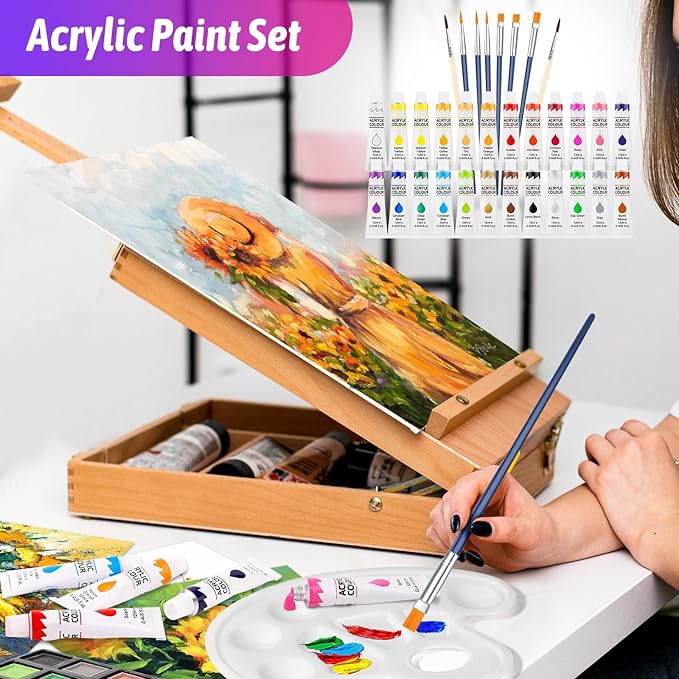 Art Supplies, iBayam 195 Pack Art Set Drawing Kit for Kids Teens Girls Boys Adult, Arts and Crafts Painting Kit, Art Kits Paint Set with Acrylic Pad, Sketchbooks, Watercolor Pad, Canvases, Gift Box