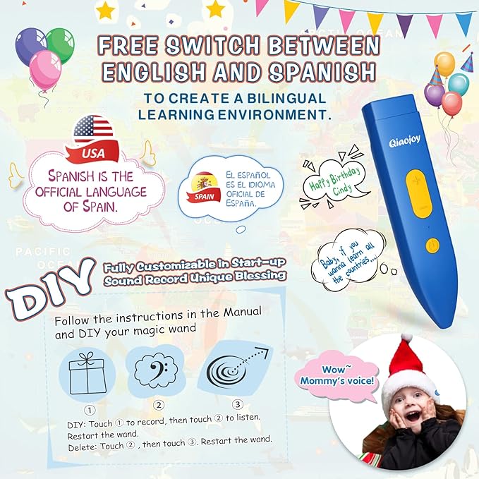 Bilingual Interactive Kids Talking World Map & Dinosaur Poster for Kids Learning and Educational Toys, Talking Educational Toys for 3 to 12 Years Old Girls/Boys, Preschool Learning Chart