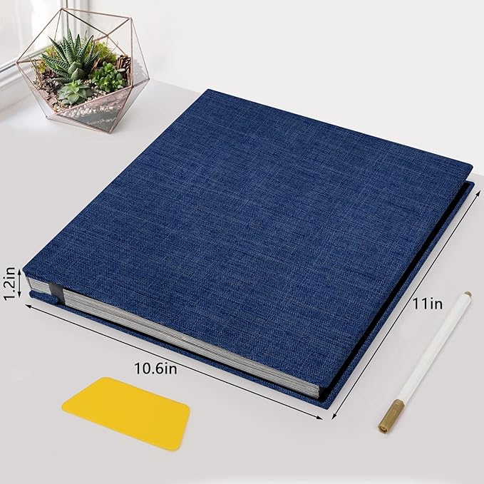 Zesthouse Photo Album Self Adhesive Pages, 60 Pages Magnetic Scrapbook Albums with Sticky Page,Photos Album Holds 8x10 & 5X7 & 4x6 & 6x8 & 3x5, Large Picture Book Ideal for Family,Wedding,Baby