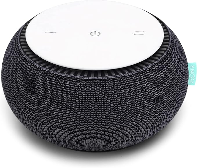 SNOOZ Smart White Noise Sound Machine - Real Fan Inside for Non-Looping White Noise, Sleep Aid for Adults, Travel, Sleeping, Bedroom, Portable, Baby Registry Essential - Charcoal