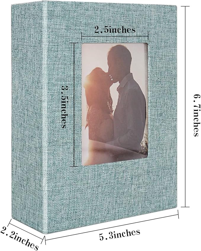 Vienrose Photo Album 4x6 100 Pages Photos Linen Cover Picture Book with Front Window for Baby Wedding Children