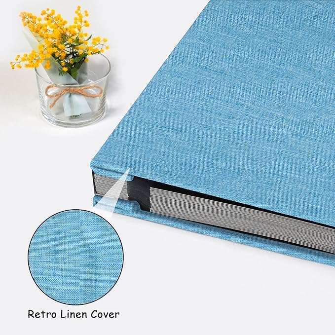 Zesthouse Photo Album Self Adhesive Pages, 60 Pages Magnetic Scrapbook Albums with Sticky Page,Photos Album Holds 8x10 & 5X7 & 4x6 & 6x8 & 3x5, Large Picture Book Ideal for Family,Wedding,Baby