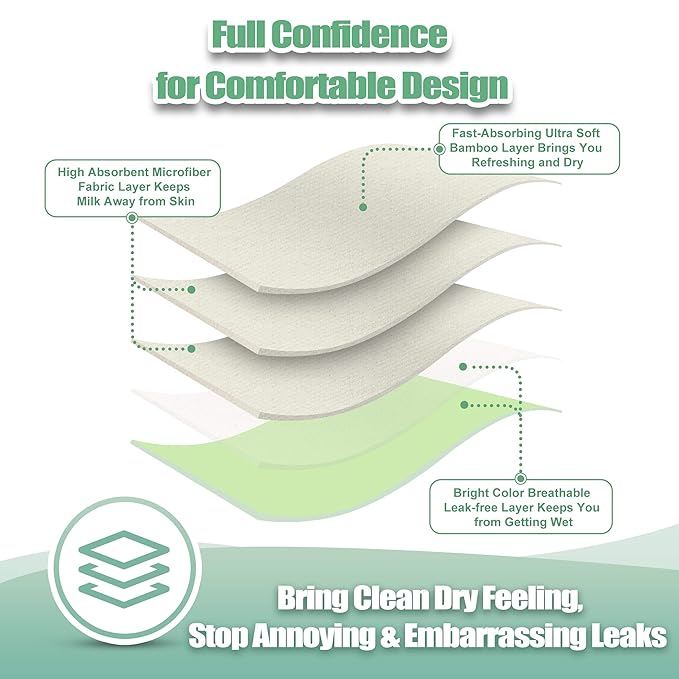 wegreeco Nursing Breast Pads (14 Pack) + Laundry Bag & Storage Bag, 2 Sizes: 3.9/4.7 inch - Washable & Reusable Breastfeeding Nursing Pads (Passion, Large, Heavy Flow Use)