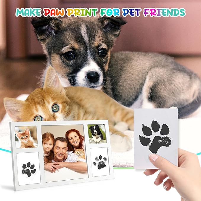 75ml Black Baby Hand and Footprint Ink Kit, Baby Handprint Footprint Paint for Newborn Keepsake, Dog Cat Paw Print Kit, Washable, Non Toxic Acid-Free, Safe Gentle for Ideal New Mom Gifts