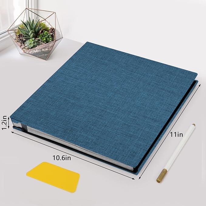 Zesthouse Photo Album Self Adhesive Pages, 60 Pages Magnetic Scrapbook Albums with Sticky Page,Photos Album Holds 8x10 & 5X7 & 4x6 & 6x8 & 3x5, Large Picture Book Ideal for Family,Wedding,Baby