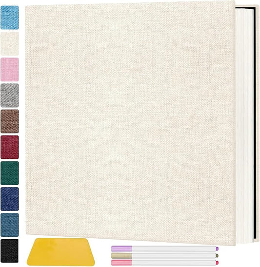 Zesthouse Photo Album Self Adhesive Pages, 60 Pages Magnetic Scrapbook Albums with Sticky Page,Photos Album Holds 8x10 & 5X7 & 4x6 & 6x8 & 3x5, Large Picture Book Ideal for Family,Wedding,Baby