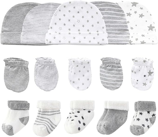Baby Hats Mittens and Socks Set Cotton Newborn Hat Beanie Soft Infant Girls Boys Caps Gloves 0-6 month