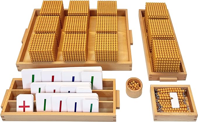 Montessori Golden Beads,Montessori Counting Beads,Montessori Math Materials,Preschool Education Toys Math Bank Game