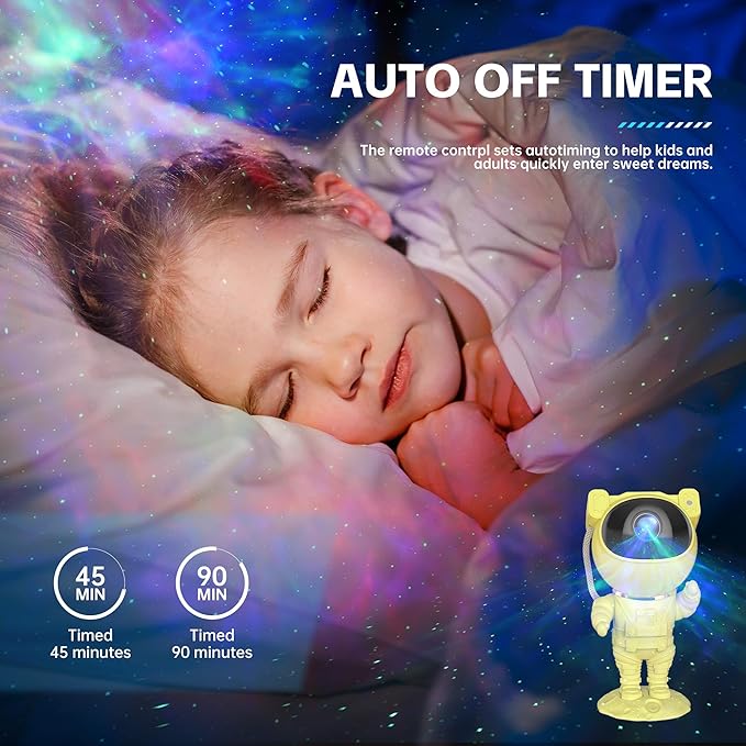 SFOUR Astronaut Galaxy Projector Night Light,Lights for Bedroom,Kids Room Decor Aesthetic, Adjustable Head Angle,Gift for Kids Adults Home Party Ceiling Decor,Christmas Gift