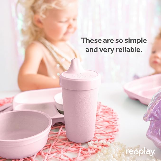 Re-Play Sippy Cups for Toddlers - 10 Oz. Reusable Spill Proof Cups for Kids, Dishwasher/Microwave Safe - Made in USA - Set of 3-3.13" x 6.25" - Fresh