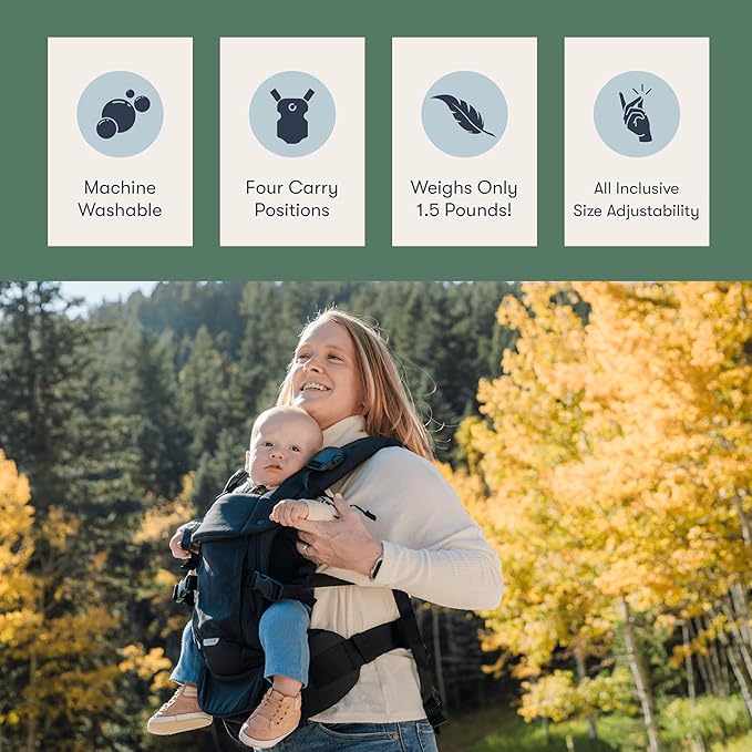 Colugo Baby Carrier - Baby Carrier Newborn to Toddler, Toddler Carrier, Adjustable, Lightweight, Breathable Carrier for Newborn to 33 Pounds (Black)