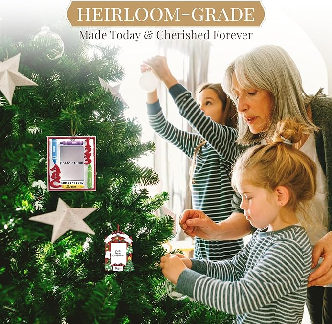 Baby Personalized Christmas Ornaments 2023 - Fast & Free 24h Customization β Pink Baby's First Picture Frame Christmas Decorations with Name - Comes Gift-Wrapped