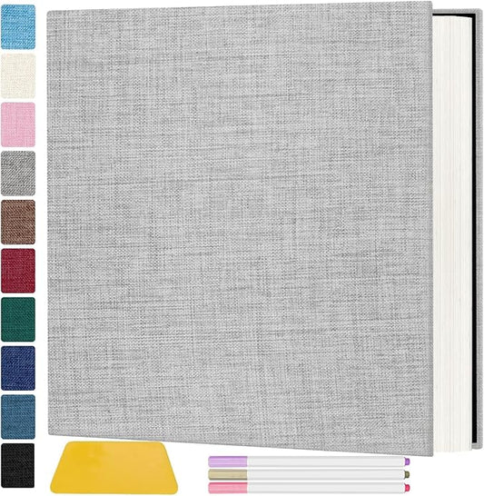 Zesthouse Large 18In Photo Album Self Adhesive 60 Pages, Scrapbook Albums with Sticky Page Holds 10x12 & 8x10 & 5X7 & 4x6 Pictures, DIY Photo Book Ideal Gift for Family Wedding Baby