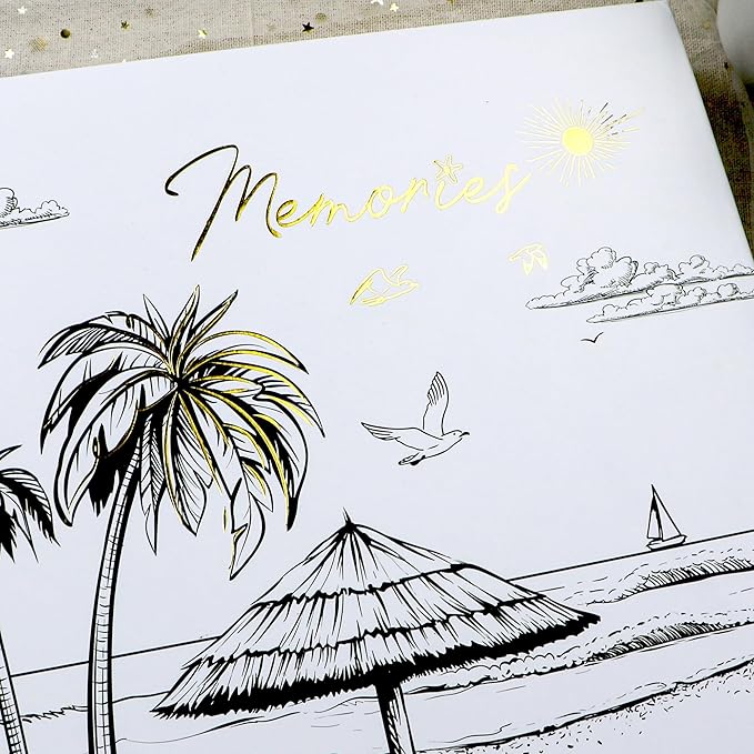 Holoary Travel Photo Album 4x6 500 Photos, Five Pictures Per Page, Large Beach and Vacation Album, Printed Book Cover Travel Design for Honeymoon Memories