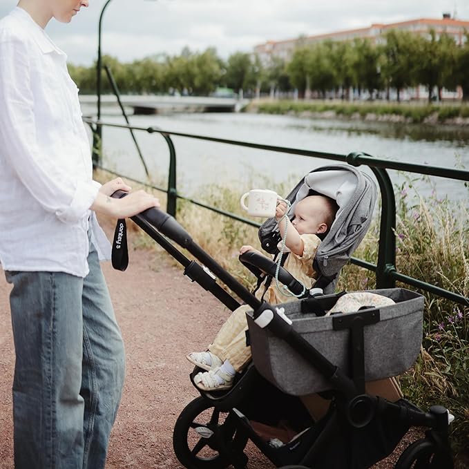 mushie Silicone Snack Cup | Spill Proof Food Container for Toddler and Baby (Pink Flowers)