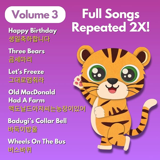 New! Learn Korean for Kids, Momo Learns Korean Vol. 3, Bilingual Korean Baby Book for Kids, Babies & Toddlers 1-3, Kids Board Book w/ Hangul, First Words & Songs, Language Toy for Preschoolers 0-3