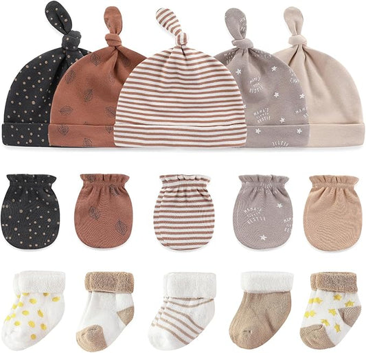 Baby Hats Mittens and Socks Set Cotton Newborn Hat Beanie Soft Infant Girls Boys Caps Gloves 0-6 month