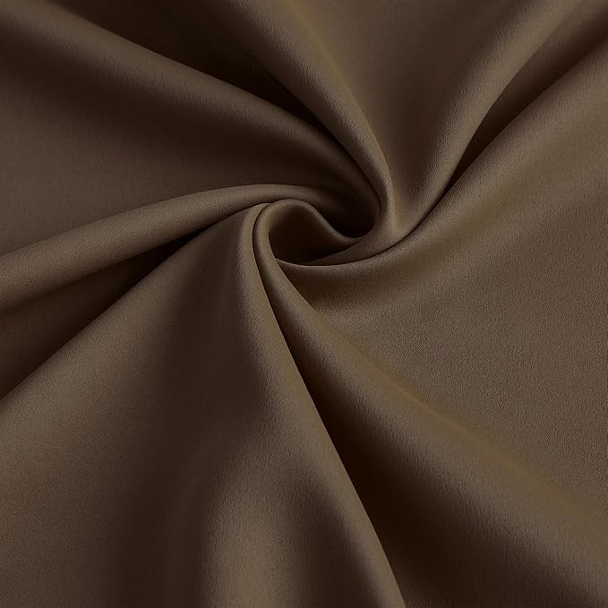 KEQIAOSUOCAI Pleated Blackout Curtains 45 Inches Long, Thermal Insulated Room Darkening Bedroom Drapes 2 Panels Set Burg Pinch Pleats Viral Curtains for Kids Room/Living Room(Brown,40"x 45"x 2 PCs)