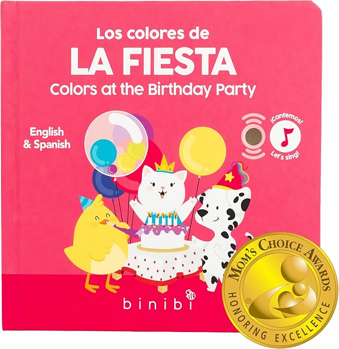 Binibi Spanish Musical Book Colors at The Birthday Party | Spanish Learning for Kids | Bilingual Children's Book | Bilingual Book for Babies & Toddlers 1-3 | Libro en espaรฑol para bebรฉs