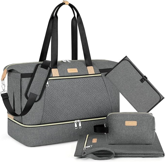 ITIEZY Diaper Bag Tote for Baby - Large Mommy Bag with Portable Changing Pad Pacifier Case, Hospital Bags Travel Baby Bag