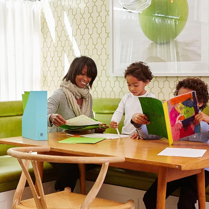 Savor | Deluxe School Years Keepsake Box | Fabric Bound Acid-Free Childhood Keepsake and Memory Organizer with Labels for Birthday, Graduation, Mitzvah, Mother’s Day, and Baby Shower