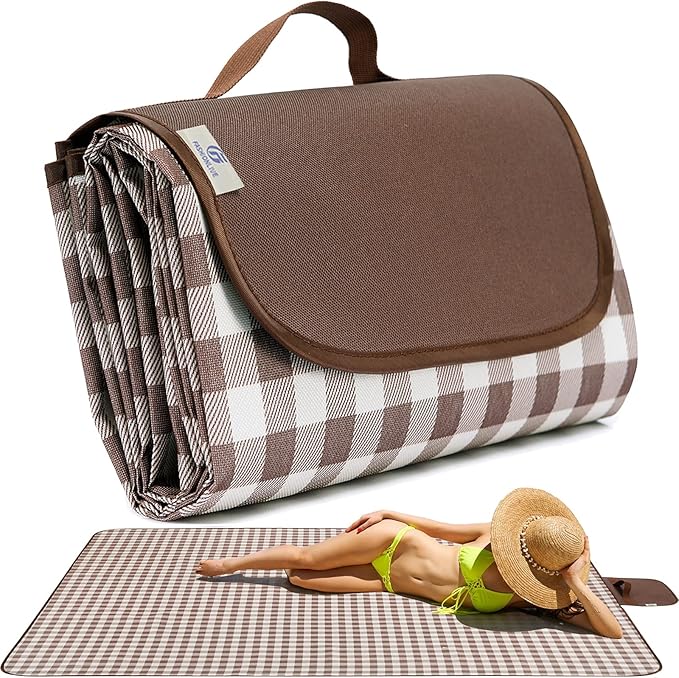 Beach Blanket Extra Large Picnic Blanket Sand Free Waterproof Outdoor Indoor Blanket Lightweight Easy Fold Handy Mat Portable Beach Mat for Camping Hiking Travel Park Grass