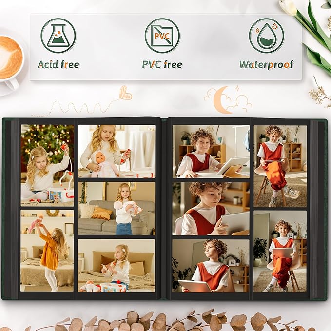 Popotop Photo Album 4x6 1000 Pockets for Wedding Gifts,Linen Hardcover Picture Albums for Family Anniversary Baby Vacation Pictures