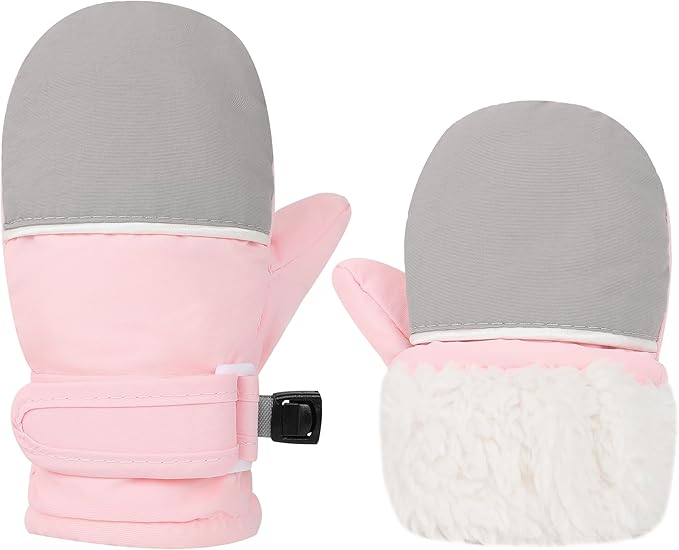 Toddler Gloves Kids Mittens Winter Warm Lined Fleece Gloves Waterproof Snow Baby Mitten for Boys Girls
