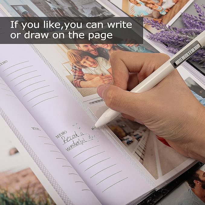 RECUTMS Photo Album 300 Pockets,4x6 Photo Book Paper Core Memo Page PU Leather Cover Picture Album Record Valentine's Day Christmas Holiday Commemorative Gift (Light Pink)