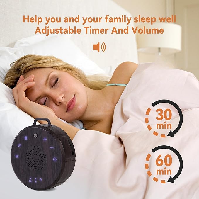 Sound Machine White Noise Machines for Home and Travel, Portable Sound Machine for Sleeping Adults & Baby