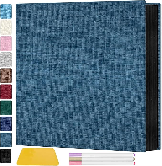 Zesthouse Photo Album Self Adhesive Pages, 60 Pages Magnetic Scrapbook Albums with Sticky Page,Photos Album Holds 8x10 & 5X7 & 4x6 & 6x8 & 3x5, Large Picture Book Ideal for Family,Wedding,Baby