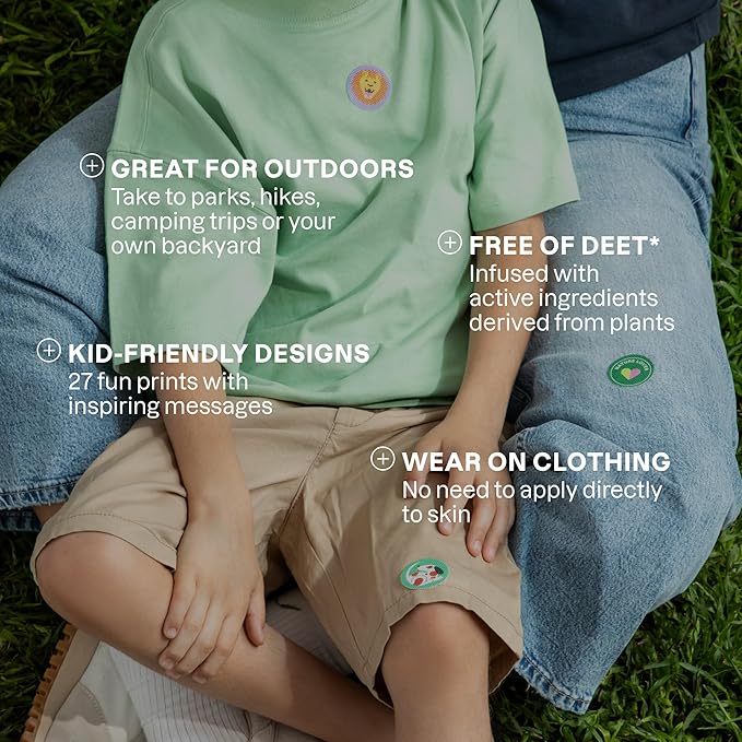 Cliganic Mosquito Repellent Stickers (90 Pack) - Animal Patches for Kids, Natural DEET-Free, Essential Oil Infused