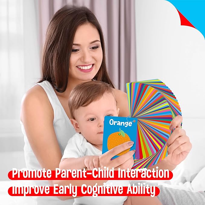 110 PCS Sight Word Flashcards, Double Sided Cards- Alphabet, Foods, Animals, Home Object with 4 Reclosable Rings, Early Learning Tool for Pre-K Kindergarten Toddlers