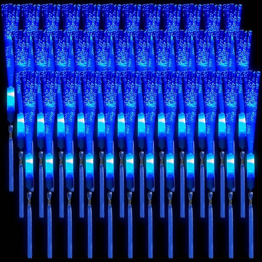 Skylety 36 Pcs Fiber Optic Wand, LED Fiber Optic Wand with 3 Light Modes, Glow Fibers Optics Sticks for Wedding Neon Party, New Year Party Favors, Bar Dj, Halloween, Christmas(Blue)