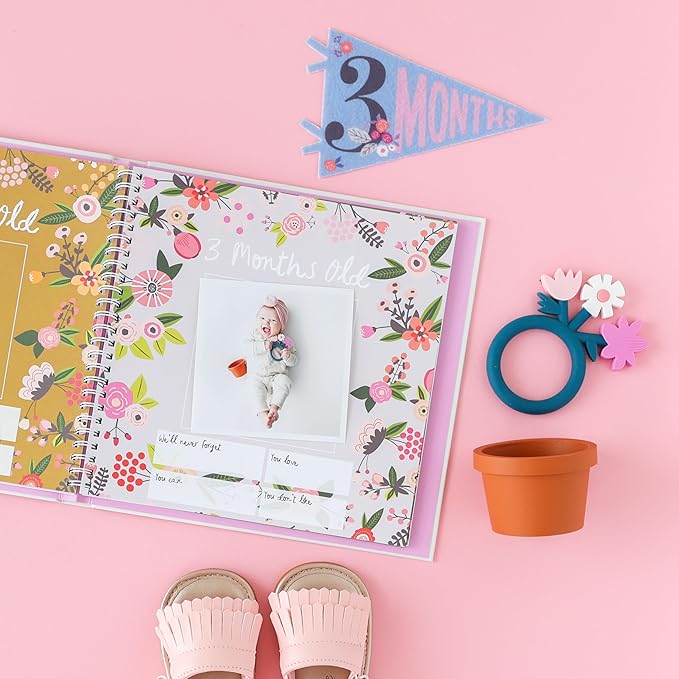 Lucy Darling Little Artist Baby Memory Book – First 5 Years Journal & Photo Album for Baby Girl, Unique Keepsake, Milestone Book, Memory Book for New Parents