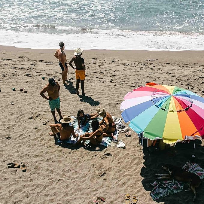 Nomadix Festival Blanket - Perfect for Picnics, Camping, & Lawn Seating - Plush Top & Water Resistant Base - Made with Post Consumer Recycled Materials - Agua Blue - 60x70 in