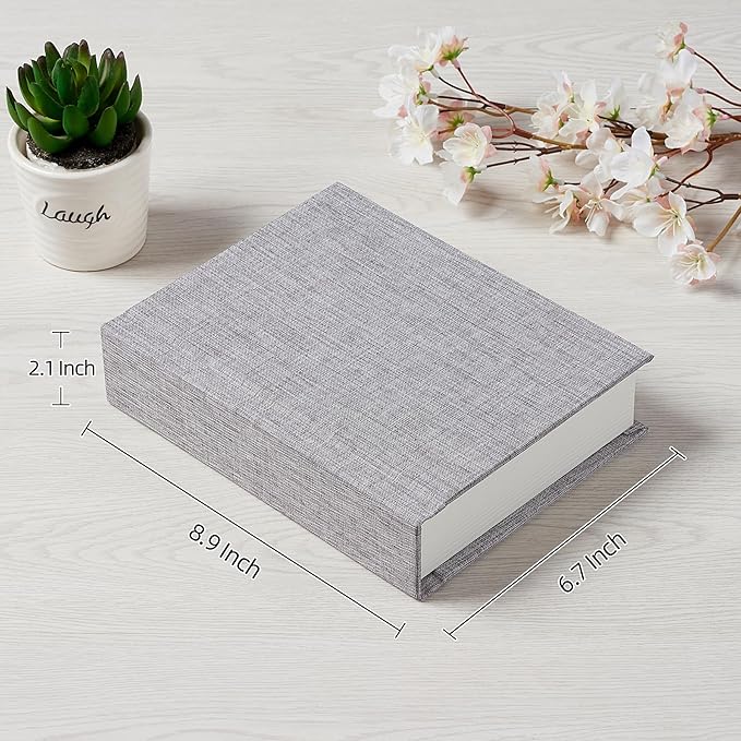 Photo Album 5x7 with Writing Space Linen Cover 5x7 Photo Album Book Holds 30 Photos Ideal for Wedding Theme-Album and Baby Photo Albums (Gray,30 Pockets)