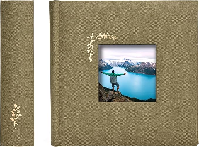 Elegant Linen Photo Album - 200 Acid-Free Pockets for 4x6 Pics - Perfect for Weddings & Gifts