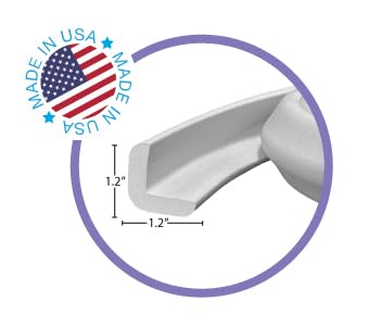 Kidkusion Baby Proof Edge Guards for Safety | Made in The USA | 40 Feet | Soft Gray | Edge Protectors for Furniture, Tables, Fireplaces | Heavy Duty Tape Included