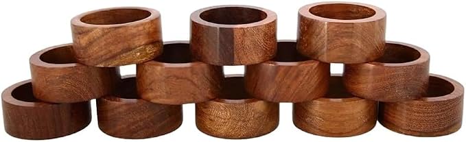Napkin Rings Stylish Brown Napkin Ring Set of 12 Napkin Holder by Bambookari
