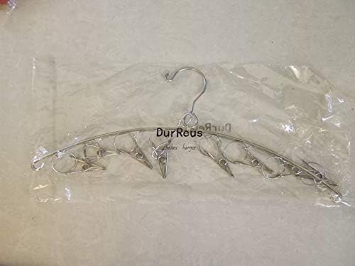 DurReus Strong Stainless Steel Laundry Drying Rack Clothes Hanger with 10 Clothespins Indoor Space Saver Hanging Clothing Organizer Mitten Sock Hangers