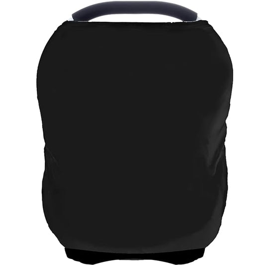 Car Seat Covers for Babies - Multi- use Nursing Carseat Canopy, Breastfeeding Covers, Baby Shower Gifts for Boys and Girls (Pure Black)