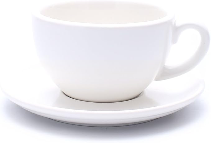 Coffeezone Great Cup Shape for Latte Art Cappuccino Barista Cup Saucer New Bone by Coffeezone