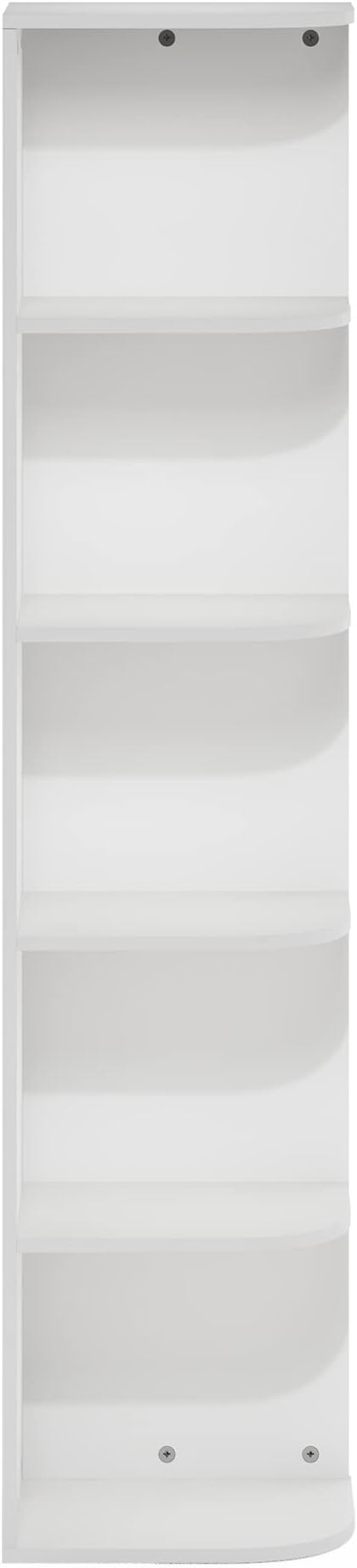 Furinno Pasir 5-Tier Corner Open Shelf Bookcase, White