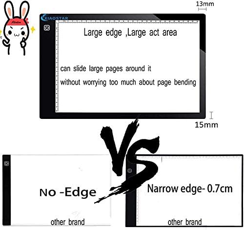 Light Box Drawing Pad, Tracing Board with Type-C Charge Cable and Brightness Adjustable for Artists, AnimationDrawing, Sketching, Animation, X-ray Viewing (FR-A4-P-black)