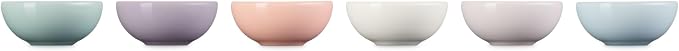Le Creuset Stoneware Set Of 6 Vancouver Pinch Bowls, Pastel Multi Color - Image 3