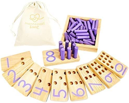Counting Peg Board - Montessori Math and Numbers for Kids - Wooden Math Manipulatives Materials