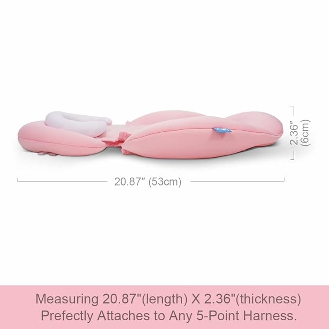 COOLBEBE New 2-in-1 Babybody Supports for Baby Newborn Infants - Extra Soft Stroller Cushion Pads Car Seat Insert, Perfect for Carseats, Strollers, Swings, Pink