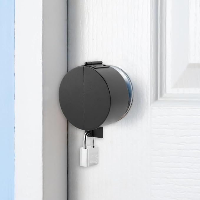 Door Knob Lockout Device with Padlock, Child Proof Door Knob Covers, Prevents Turning of Doorknob and Access to Keyhole, Doors Handle Locks, Covering Faucets/Valves(Color:B)
